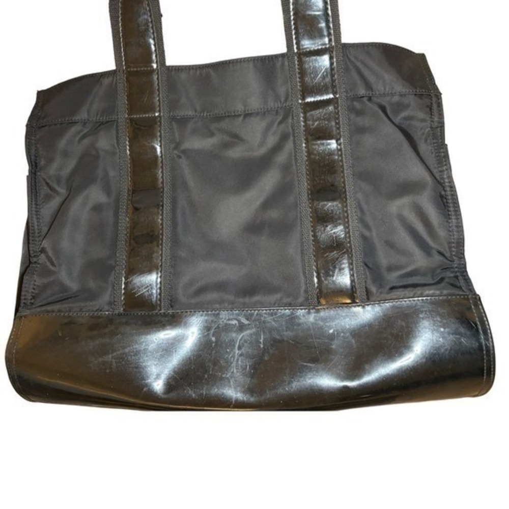 Tory Burch Black Nylon Patent Leather Trim Lightweight Everyday Tote Bag - Picture 14 of 16